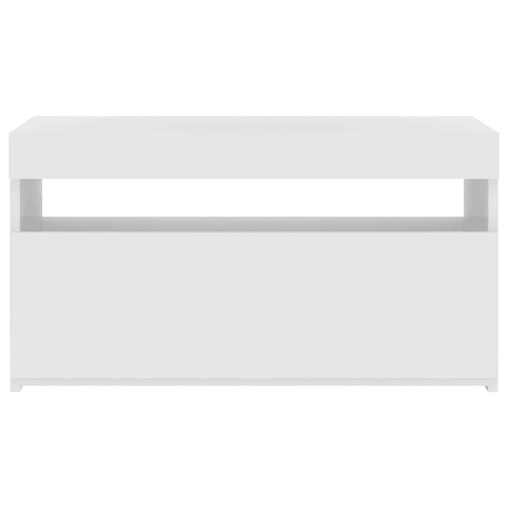 Meuble TV vidaXL avec lumières LED Blanc brillant 75x35x40 cm