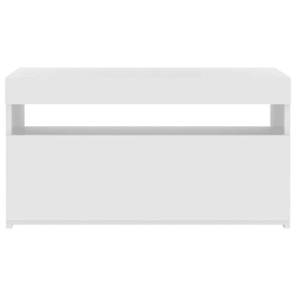 Meuble TV vidaXL avec lumières LED Blanc brillant 75x35x40 cm