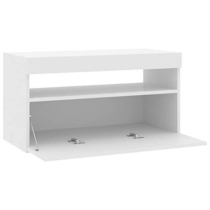 Meuble TV vidaXL avec lumières LED Blanc brillant 75x35x40 cm