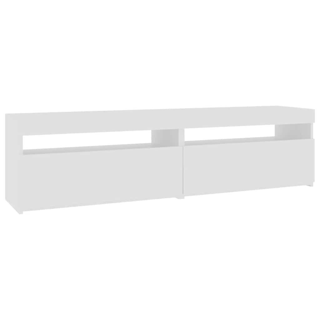 Meubles TV vidaXL 2 pcs avec lumières LED Blanc brillant 75x35x40 cm