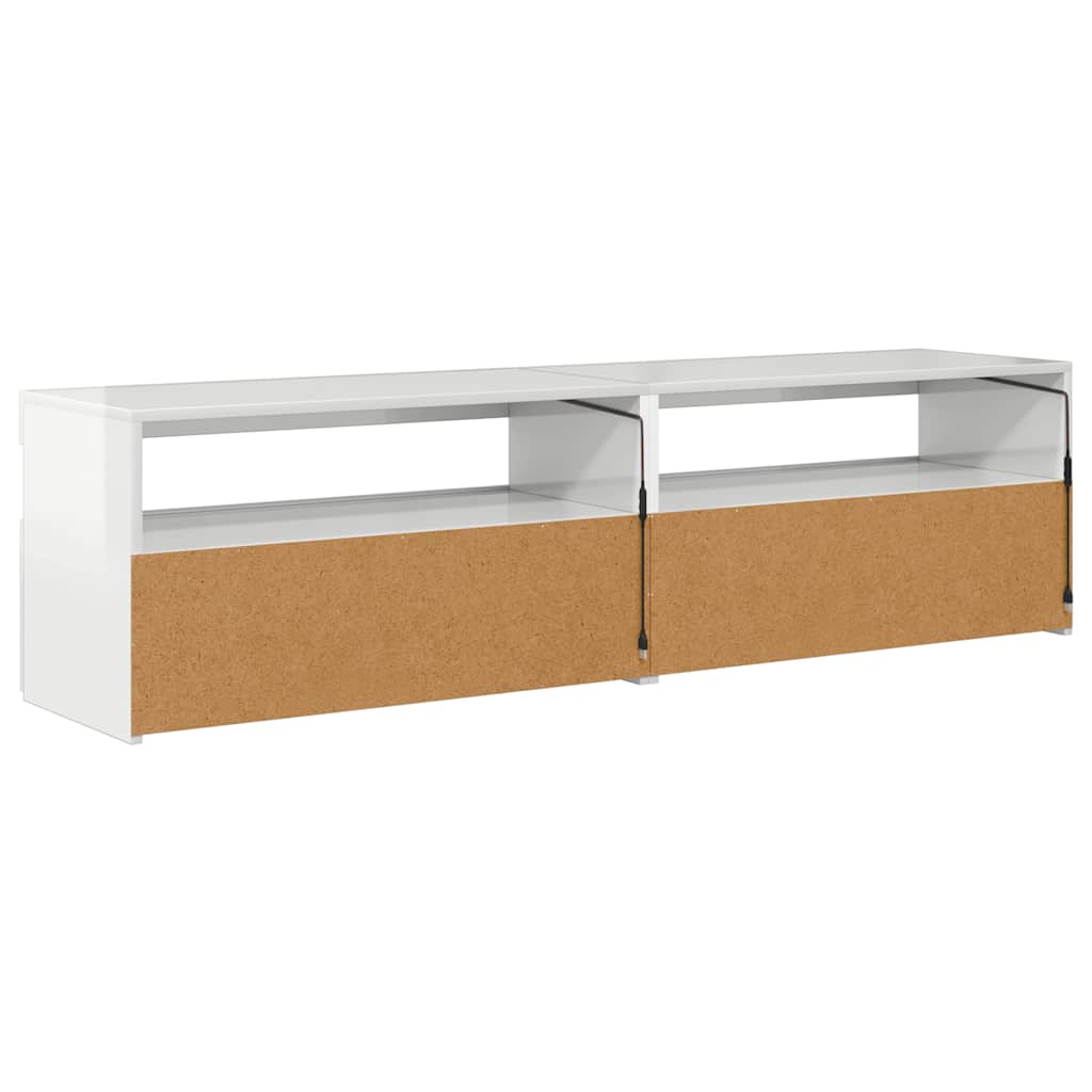 Meubles TV vidaXL 2 pcs avec lumières LED Blanc brillant 75x35x40 cm
