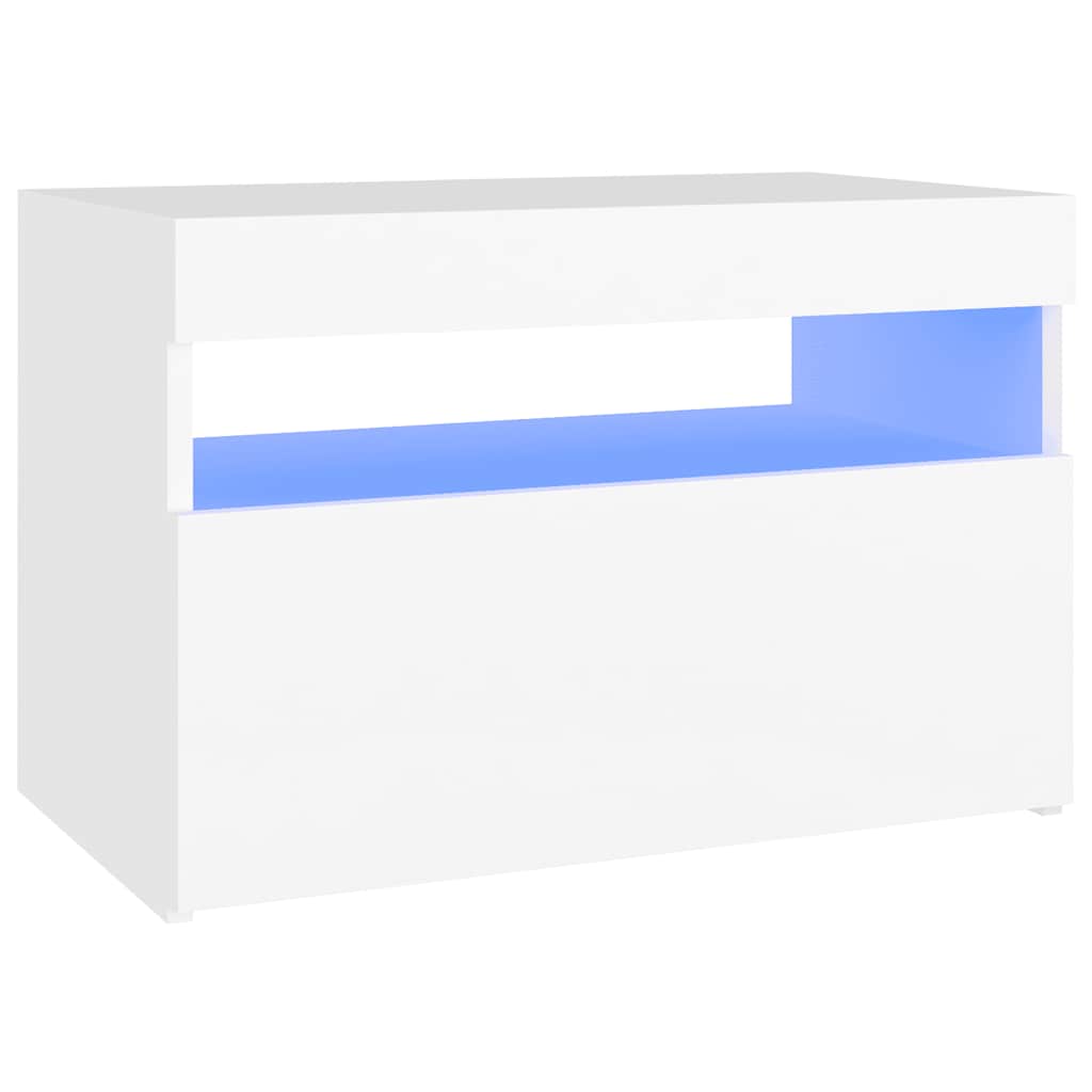 Meuble TV vidaXL avec lumières LED Blanc 60x35x40 cm