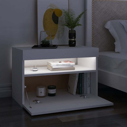 Meuble TV vidaXL avec lumières LED Blanc 60x35x40 cm