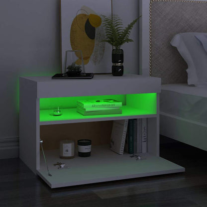 Meuble TV vidaXL avec lumières LED Blanc 60x35x40 cm