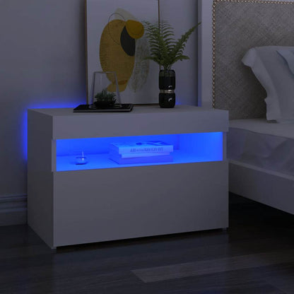 Meuble TV vidaXL avec lumières LED Blanc 60x35x40 cm
