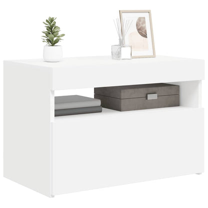 Meuble TV vidaXL avec lumières LED Blanc 60x35x40 cm