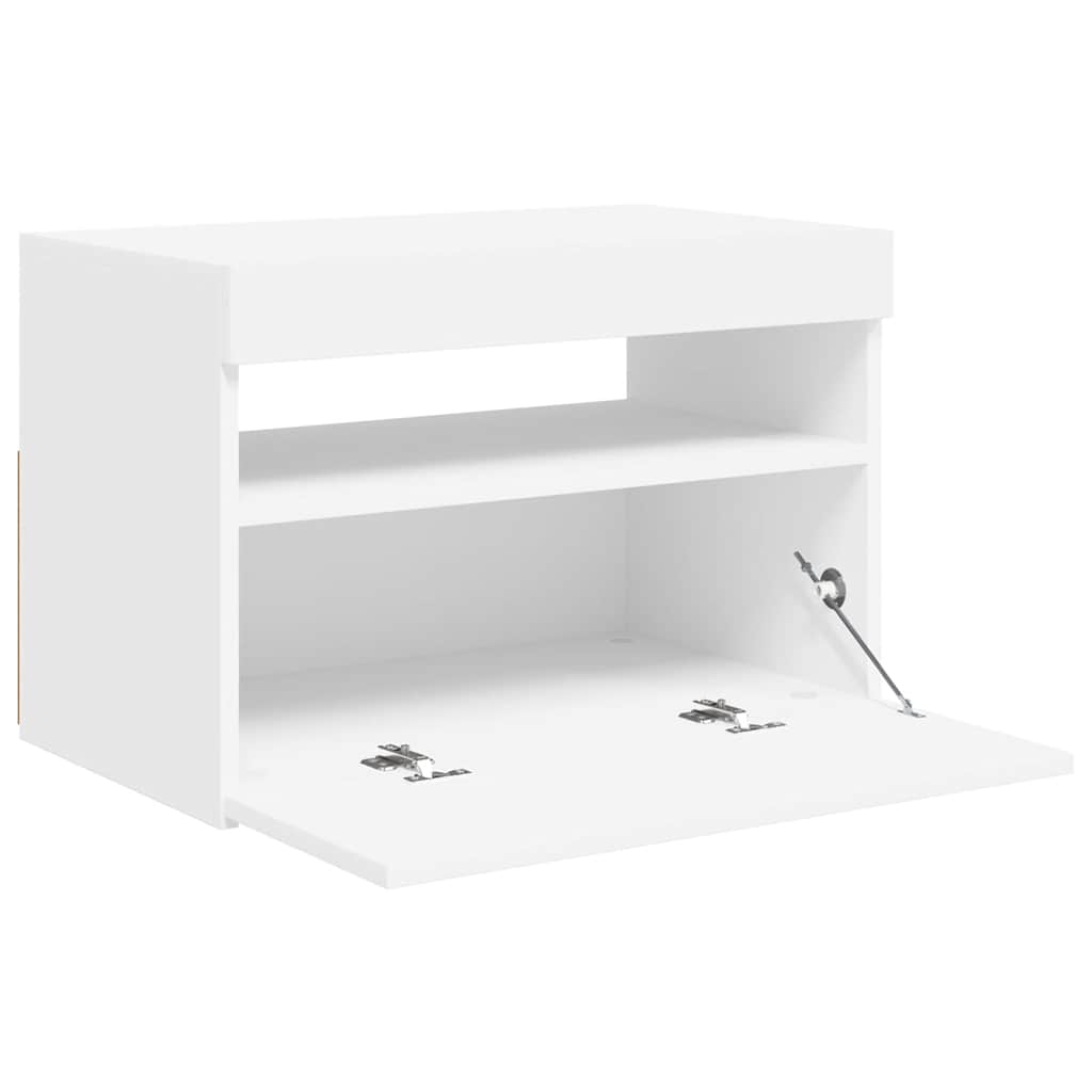 Meuble TV vidaXL avec lumières LED Blanc 60x35x40 cm