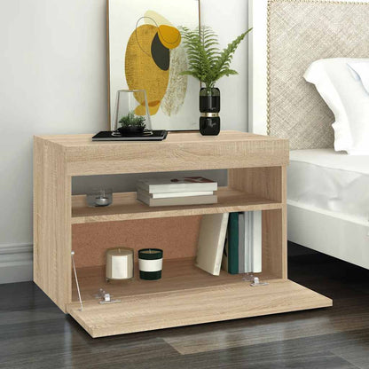 Meuble TV vidaXL avec lumières LED chêne Sonoma 60x35x40 cm