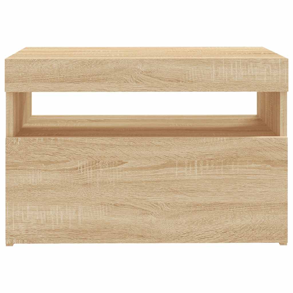 Meuble TV vidaXL avec lumières LED chêne Sonoma 60x35x40 cm