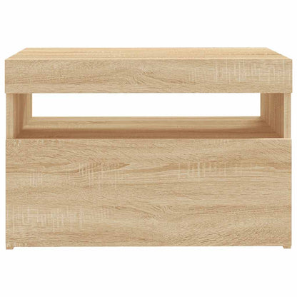 Meuble TV vidaXL avec lumières LED chêne Sonoma 60x35x40 cm