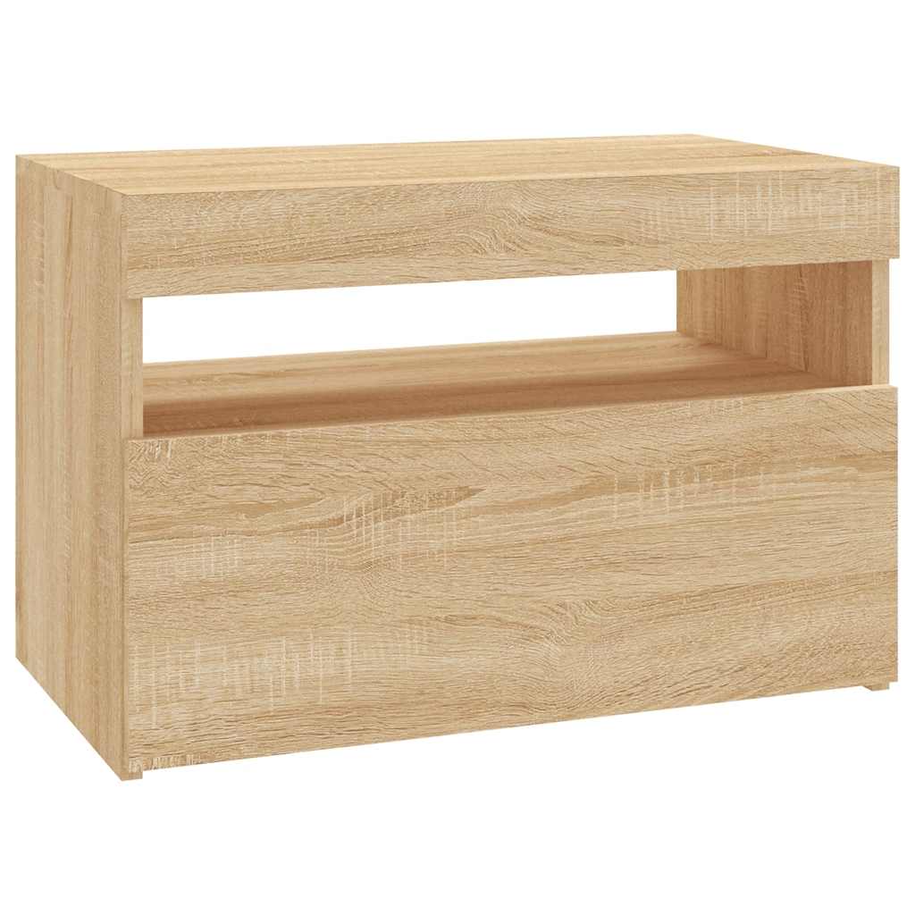 Meuble TV vidaXL avec lumières LED chêne Sonoma 60x35x40 cm