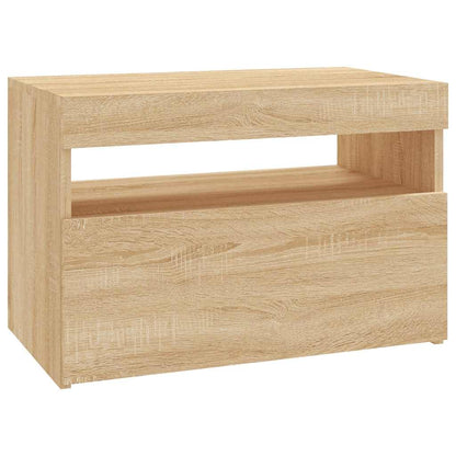 Meuble TV vidaXL avec lumières LED chêne Sonoma 60x35x40 cm