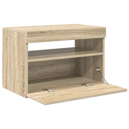 Meuble TV vidaXL avec lumières LED chêne Sonoma 60x35x40 cm