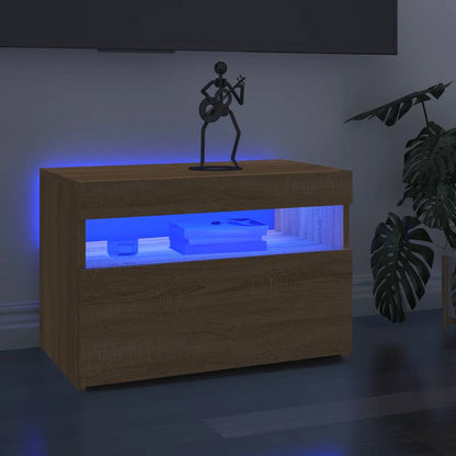 Meuble TV vidaXL avec lumières LED chêne Sonoma 60x35x40 cm