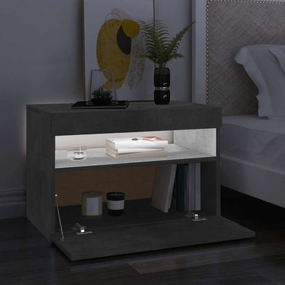 Meuble TV vidaXL avec lumières LED gris béton 60x35x40 cm
