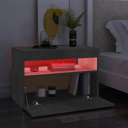 Meuble TV vidaXL avec lumières LED gris béton 60x35x40 cm