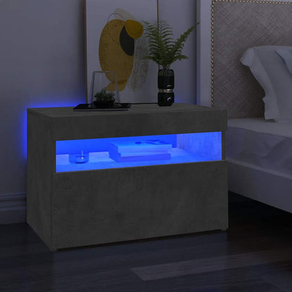 Meuble TV vidaXL avec lumières LED gris béton 60x35x40 cm