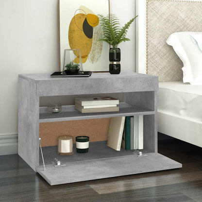 Meuble TV vidaXL avec lumières LED gris béton 60x35x40 cm
