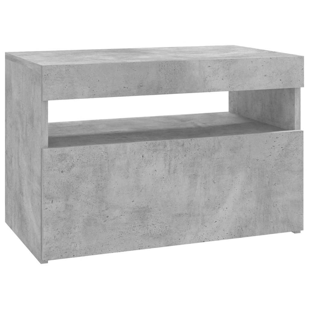 Meuble TV vidaXL avec lumières LED gris béton 60x35x40 cm
