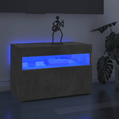 Meuble TV vidaXL avec lumières LED gris béton 60x35x40 cm