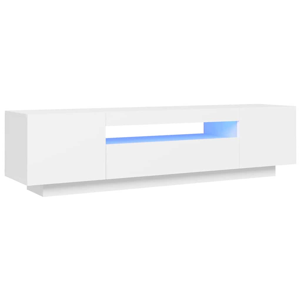 Meuble TV vidaXL avec lumières LED Blanc 160x35x40 cm