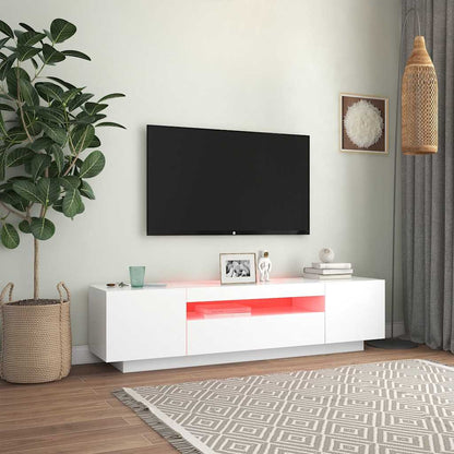 Meuble TV vidaXL avec lumières LED Blanc 160x35x40 cm