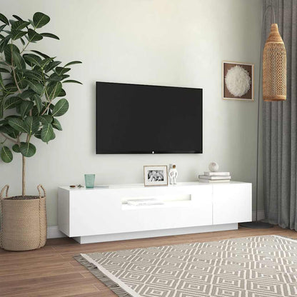 Meuble TV vidaXL avec lumières LED Blanc 160x35x40 cm