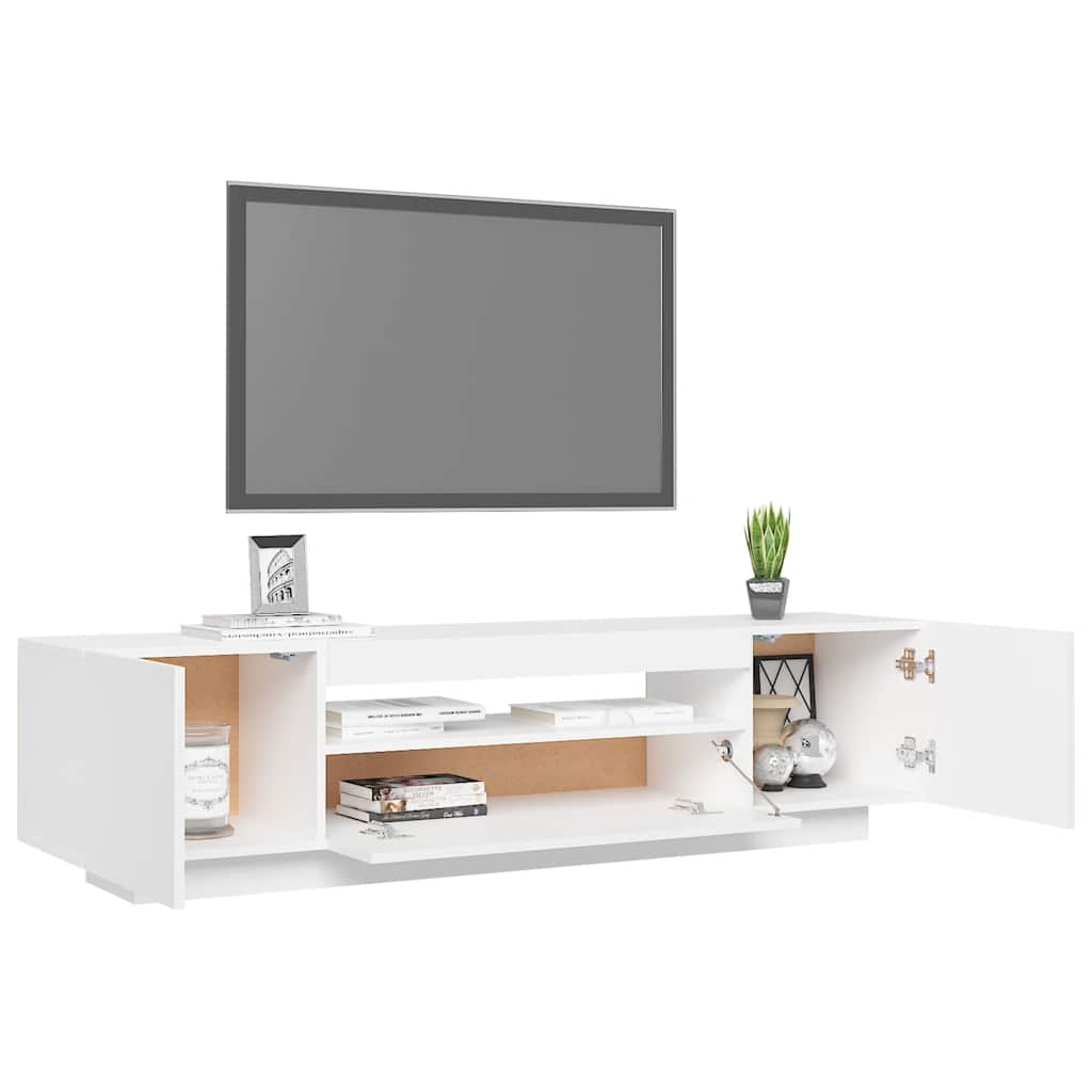 Meuble TV vidaXL avec lumières LED Blanc 160x35x40 cm
