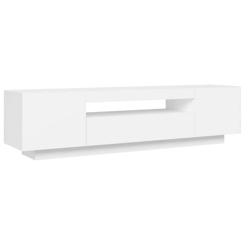 Meuble TV vidaXL avec lumières LED Blanc 160x35x40 cm