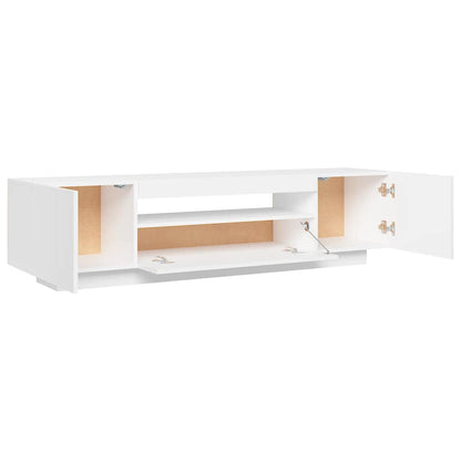 Meuble TV vidaXL avec lumières LED Blanc 160x35x40 cm