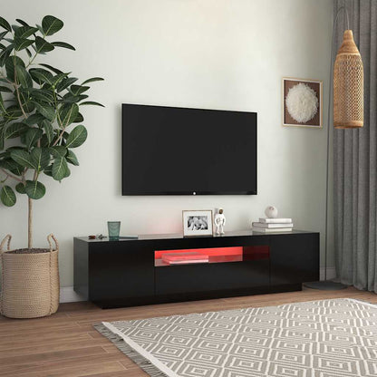 vidaXL Meuble TV avec lumières LED Noir 160x35x40 cm