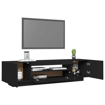 vidaXL Meuble TV avec lumières LED Noir 160x35x40 cm