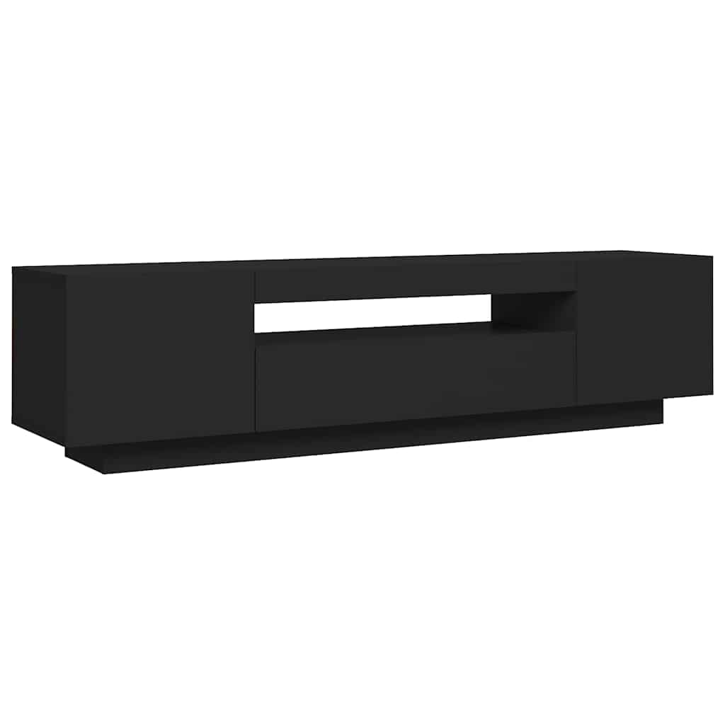 vidaXL Meuble TV avec lumières LED Noir 160x35x40 cm