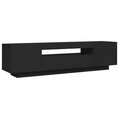 vidaXL Meuble TV avec lumières LED Noir 160x35x40 cm