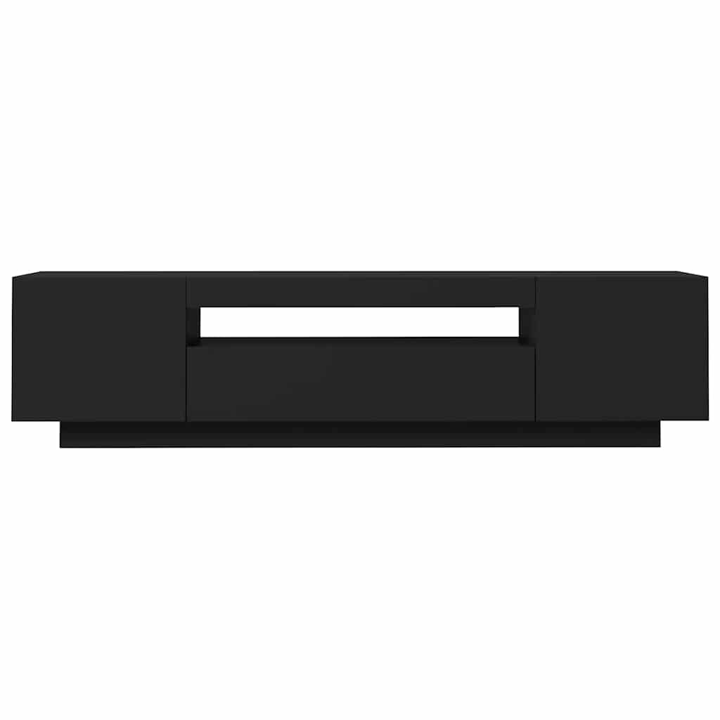vidaXL Meuble TV avec lumières LED Noir 160x35x40 cm