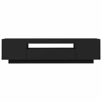 vidaXL Meuble TV avec lumières LED Noir 160x35x40 cm