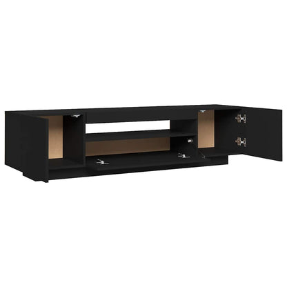 vidaXL Meuble TV avec lumières LED Noir 160x35x40 cm