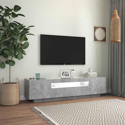 Meuble TV vidaXL avec éclairage LED Gris béton 160x35x40 cm