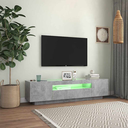 Meuble TV vidaXL avec éclairage LED Gris béton 160x35x40 cm