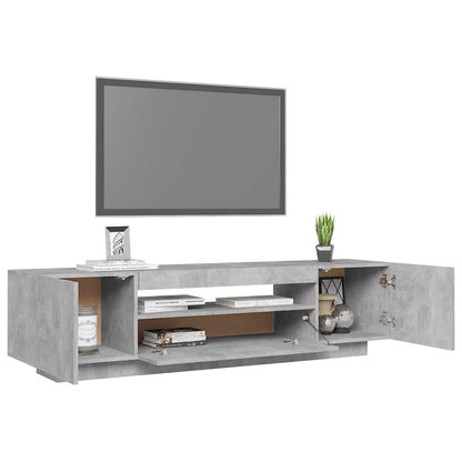 Meuble TV vidaXL avec éclairage LED Gris béton 160x35x40 cm