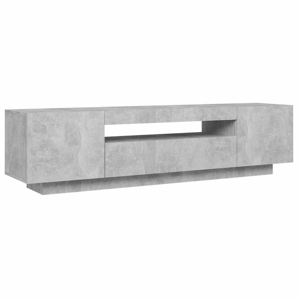 Meuble TV vidaXL avec éclairage LED Gris béton 160x35x40 cm