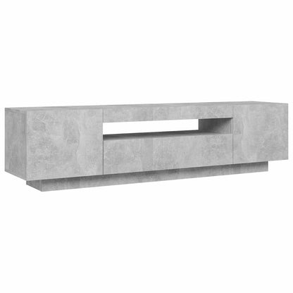 Meuble TV vidaXL avec éclairage LED Gris béton 160x35x40 cm