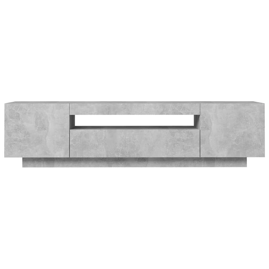 Meuble TV vidaXL avec éclairage LED Gris béton 160x35x40 cm