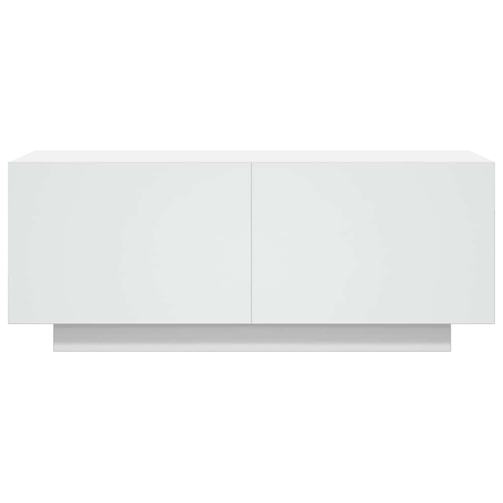vidaXL Meuble TV blanc 100x35x40 cm aggloméré