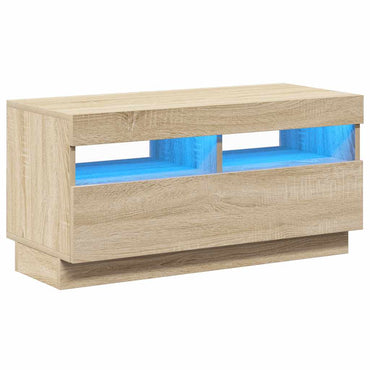 vidaXL Meuble TV avec lumières LED chêne Sonoma 80x35x40 cm