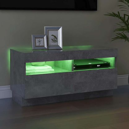 Meuble TV vidaXL avec éclairage LED Gris béton 80x35x40 cm