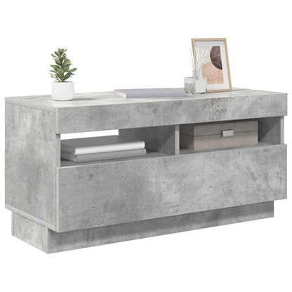 Meuble TV vidaXL avec éclairage LED Gris béton 80x35x40 cm