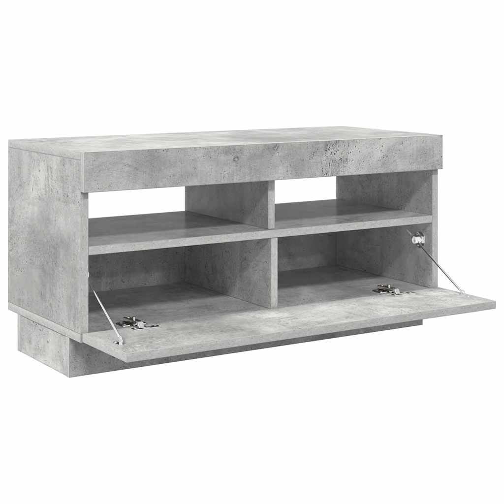 Meuble TV vidaXL avec éclairage LED Gris béton 80x35x40 cm