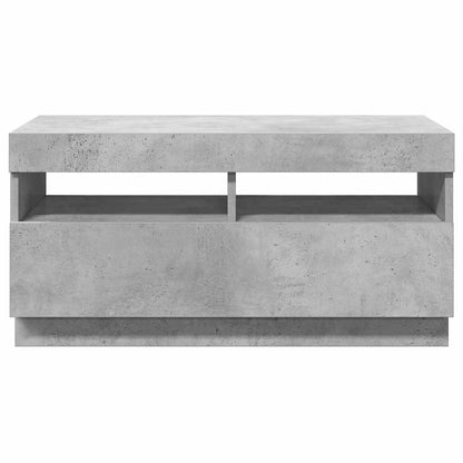 Meuble TV vidaXL avec éclairage LED Gris béton 80x35x40 cm