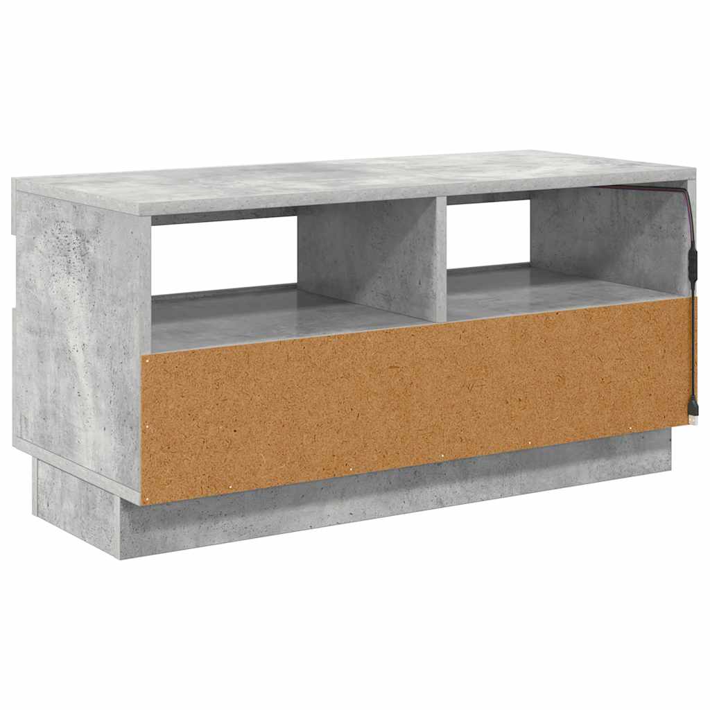 Meuble TV vidaXL avec éclairage LED Gris béton 80x35x40 cm